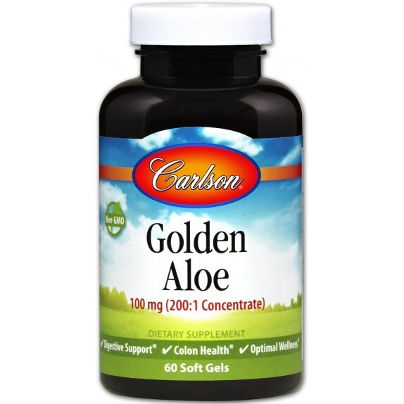 Carlson Labs Golden Aloe, 100mg - 60 kapsułek cena 63,09zł