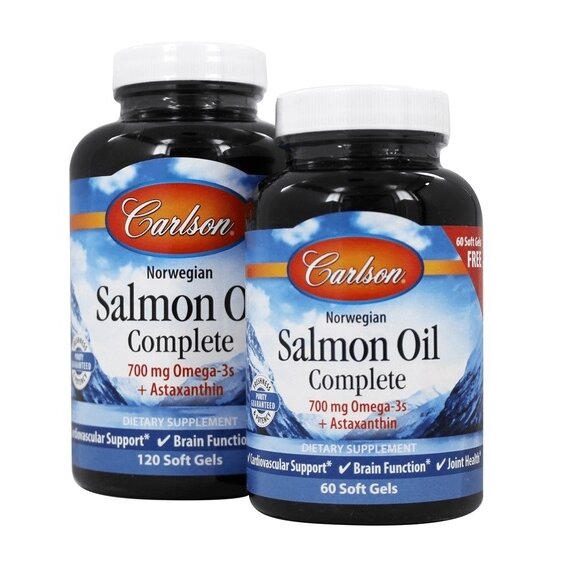 Carlson Labs Norwegian Salmon Oil Complete - 120 + 60 kapsułek cena 203,50zł