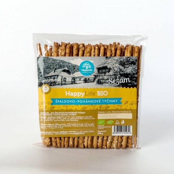 Paluszki orkiszowo-gryczane z sezamem BIO 120 g Happylife cena 6,50zł