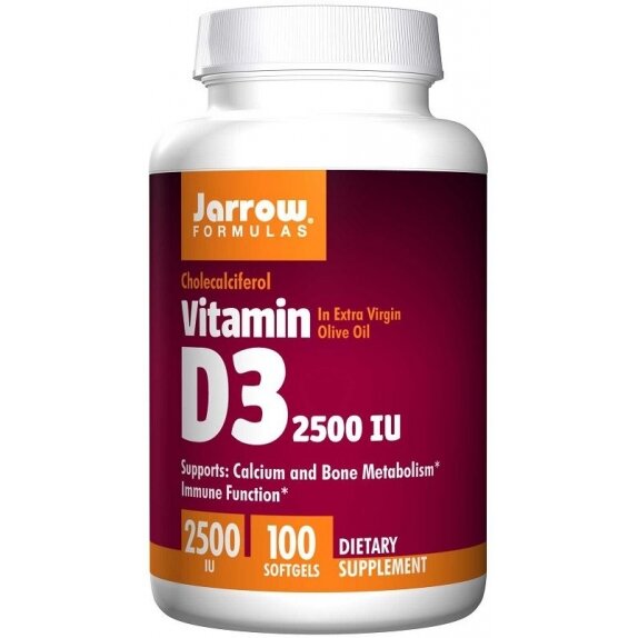 Jarrow Formulas Vitamin D3 2500 IU 100 żelowych kapsułek cena 41,20zł