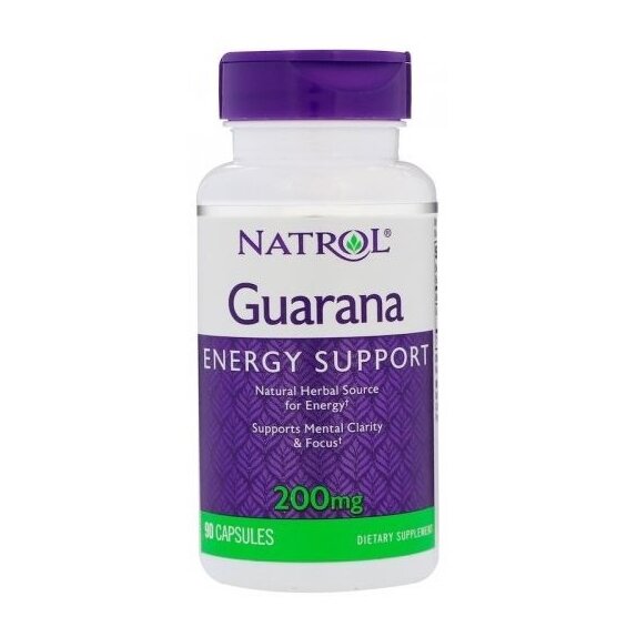 Natrol Guarana 200mg 90 kapsułek cena 10,47$