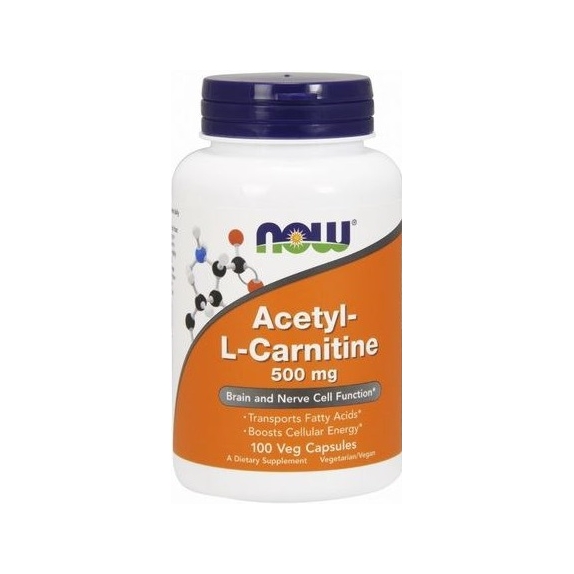 NOW Foods Acetyl-L-Carnitine 500mg 100 vege kapsułek cena 74,39zł