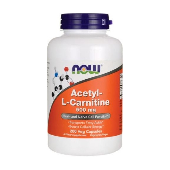 NOW Foods Acetyl-L-Carnitine 500mg 200 vege kapsułek cena 37,45$