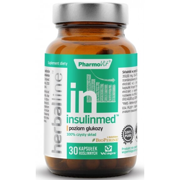 Herballine Insulinmed 30 kapsułek Pharmovit cena 24,90zł