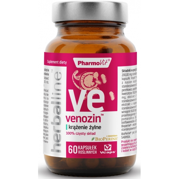 Herballine Venozin 60 kapsułek Pharmovit cena 40,29zł