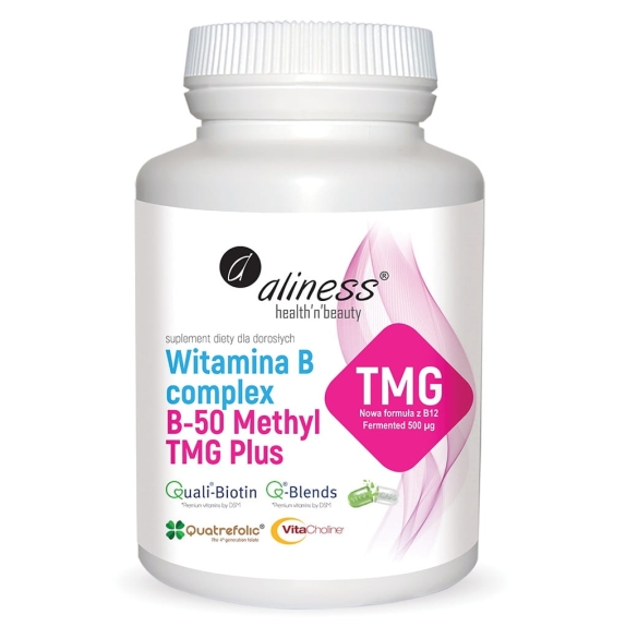 Aliness witamina B complex B-50 methyl TMG PLUS 100 vege kapsułek cena 64,90zł