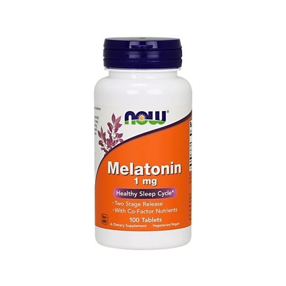 Melatonina 1 mg 100 vege tabletek NOW Foods cena 8,37$