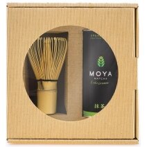 Zestaw herbata zielona matcha w proszku codzienna BIO 30 g + Miotełka bambusowa chasen Moya Matcha
