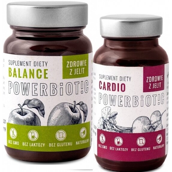 Zestaw Powerbiotic Balance Jabłko 60 kapsułek + Powerbiotic Cardio Burak 60 kapsułek Ecobiotics cena 209,00zł