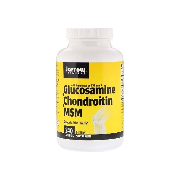 Jarrow Formulas Glucosamine + Chondroitin + MSM 240 kapsułek cena 52,65$