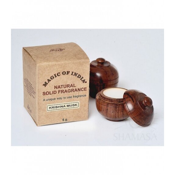Shamasa naturalne perfumy w kremie KRISHNA MUSK migdał i piżmo w ręcznie robionym pudełku 6g cena 39,99zł