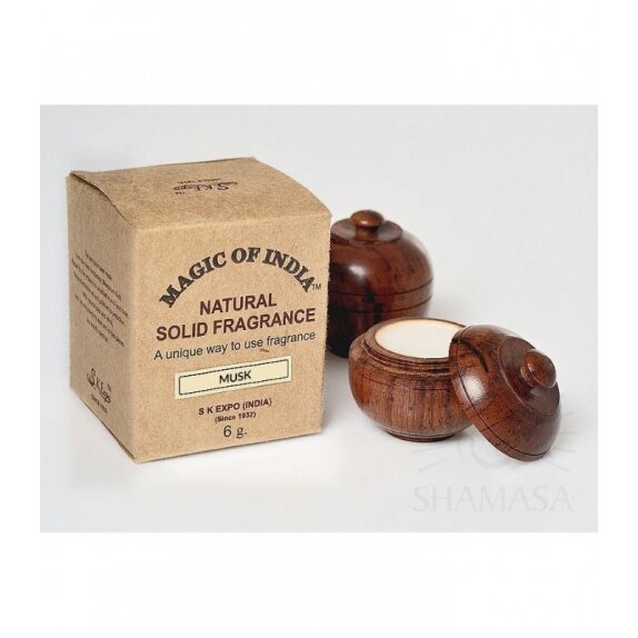 Shamasa naturalne perfumy w kremie MUSK ciepłe roślinne piżmo w ręcznie robionym pudełku 6g cena 35,49zł