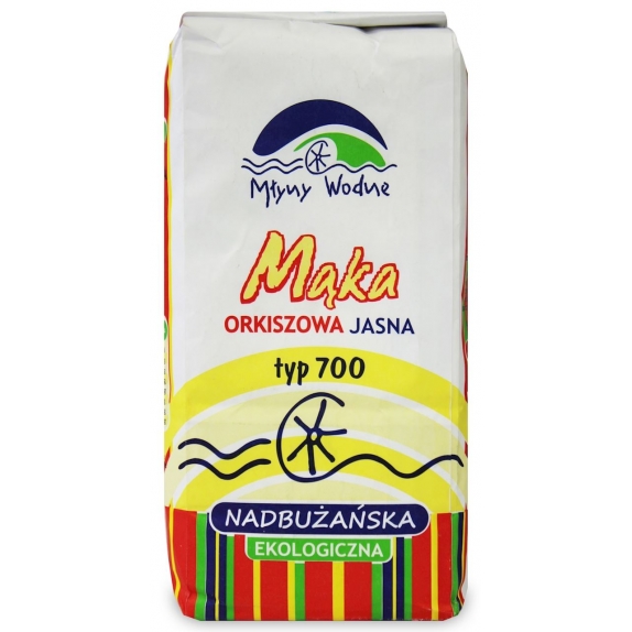 Mąka orkiszowa jasna nadbużańska typ 700 BIO 1 kg Młyny Wodne cena 17,69zł