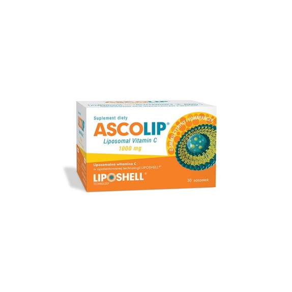 Ascolip Vitamin C - liposomalna witamina C smak cytryny i pomarańczy 30saszetek cena 89,90zł