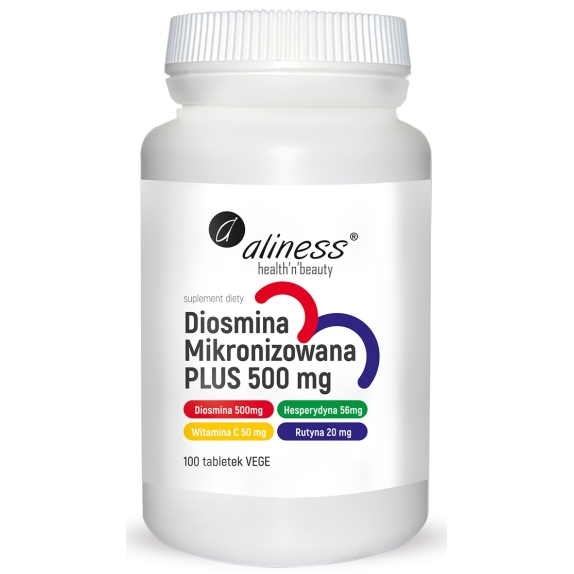 Aliness diosmina mikronizowana PLUS 500 mg 100 tabletek cena 49,90zł