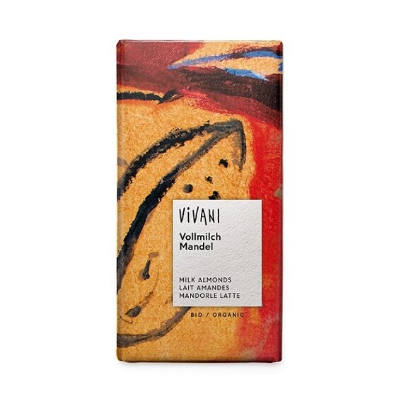 Czekolada mleczna z migdałami BIO 100 g Vivani cena €1,90