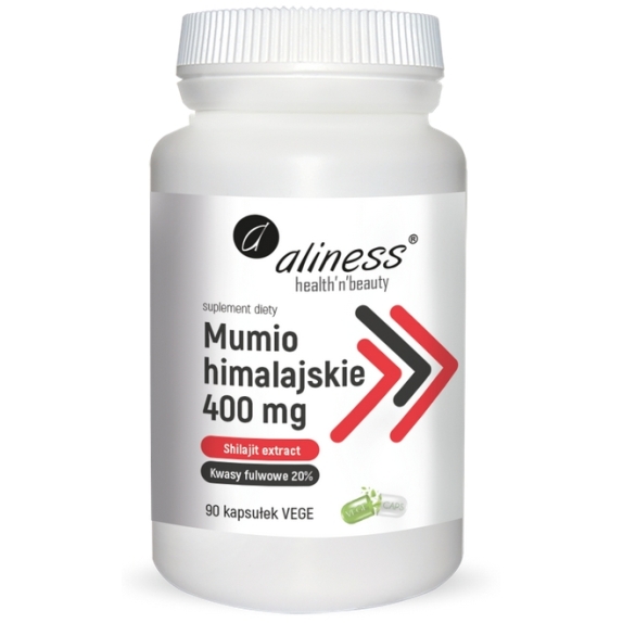 Aliness Mumio himalajskie (Shilajit extract) 400mg 90kapsułek Vege cena €10,17