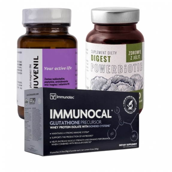 Powerbiotic Digest kapusta + Immunocal + Juvenil plus magnez i B6 cena 499,00zł