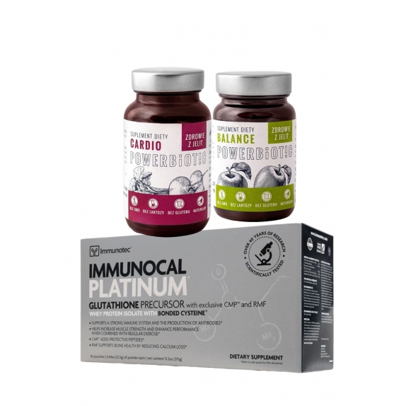 Powerbiotic Cardio Burak + Powerbiotic Balance Jabłko + Immunocal platinum cena 654,00zł
