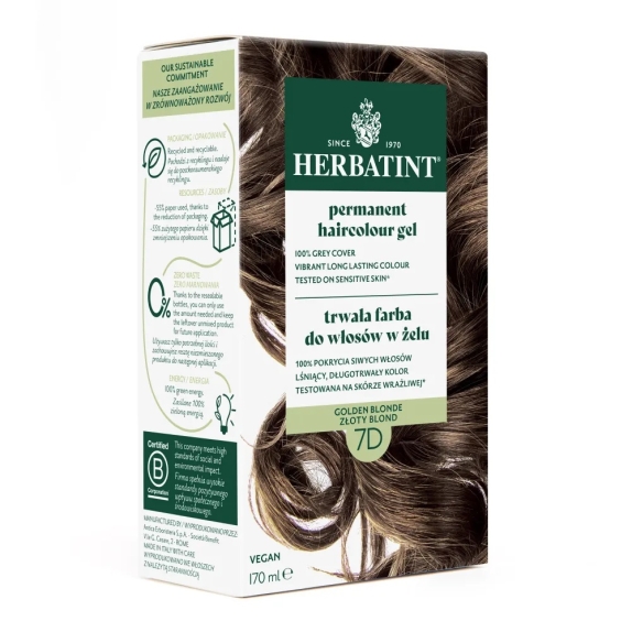 Herbatint Farba 7D Złoty Blond 170ml  cena 52,69zł