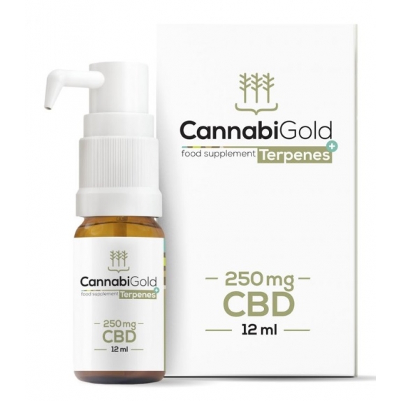 CannabiGold Terpenes+ 250 mg (2,5%) Olejek CBD 12 ml krople HemPoland cena 14,85$