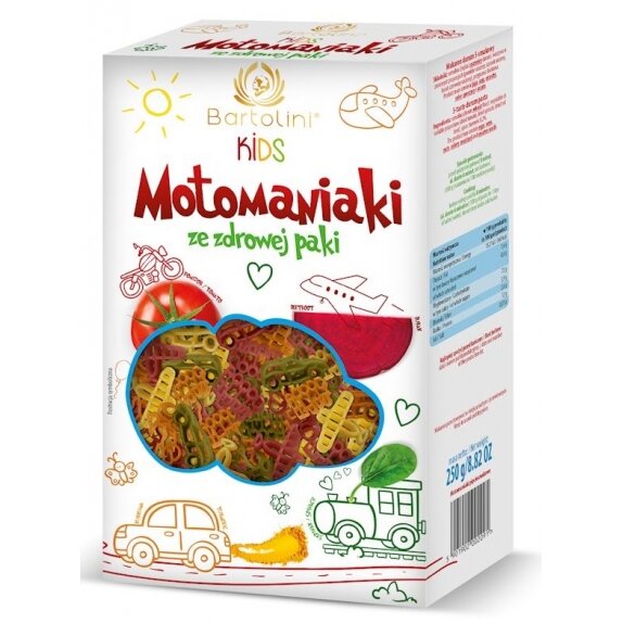 Makaron dla dzieci Motomaniaki 250 g Bartolini cena 5,75zł