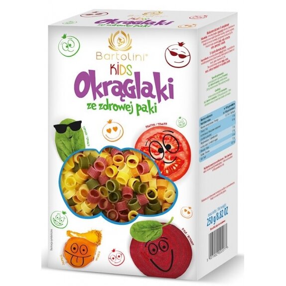 Makaron KIDS koraliki pięciosmakowe 250 g Bartolini cena 1,46$