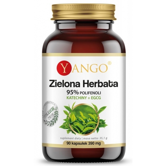 Yango Zielona herbata 95% polifenoli Katechiny + EGCG 390 mg 90 kapsułek  cena 13,20$