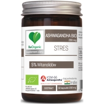 BeOrganic ashwagandha KSM-66® 5% 200mg x 50 kapsułek BIO