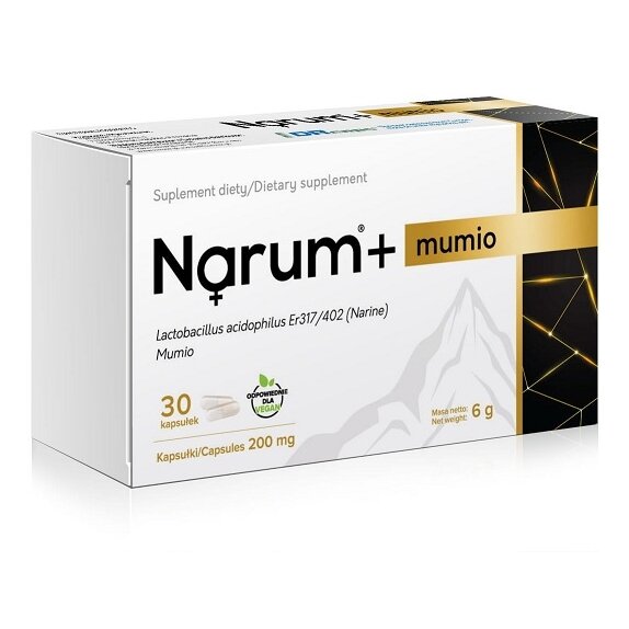 Narum + Mumio 200mg 30kapsułek cena 62,90zł