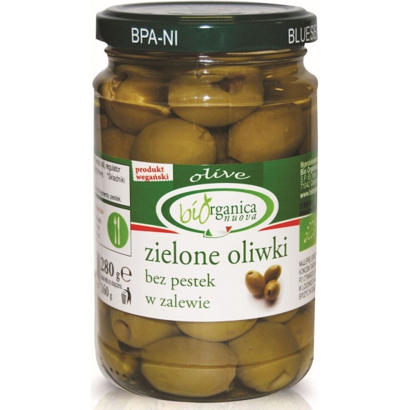 Oliwki zielone bez pestek w zalewie słoik 280 g BIO Bioorganica cena 11,75zł