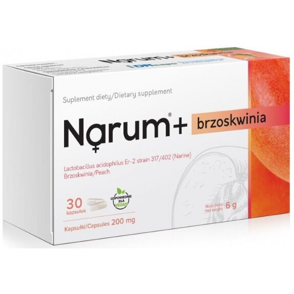 Narum+ Brzoskwinia 200 mg 30 kapsułek cena 39,99zł