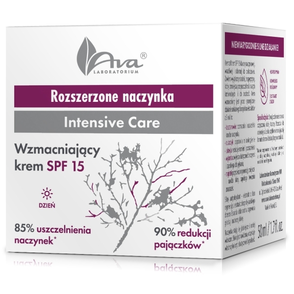 Ava Rozszerzone naczynka Wzmacniający krem SPF 15 na dzień 50 ml cena 31,90zł