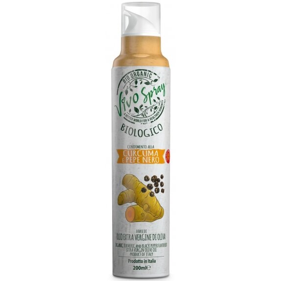 Oliwa z oliwek extra virgin o smaku kurkumy i pieprzu spray 200 ml BIO Vivo Spray cena 21,99zł