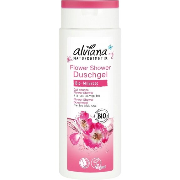 Żel pod prysznic Flower Shower z BIO dziką różą i BIO hibiskusem 250 ml Alviana cena 16,49zł