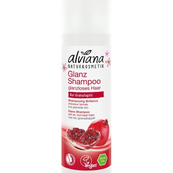 Alviana szampon do włosów połysk i pielęgnacja z BIO oczarem wirginijski i BIO nasion granatu 200 ml cena €4,30