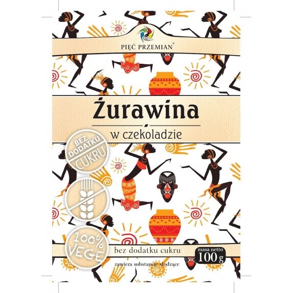 Żurawina w czekoladzie bez cukru 100 g Pięć Przemian cena 15,15zł