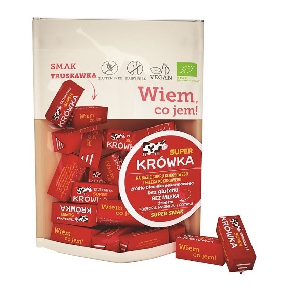 Krówki bezmleczne o smaku truskawkowym bez glutenu BIO 150 g Me Gusto cena 10,85zł