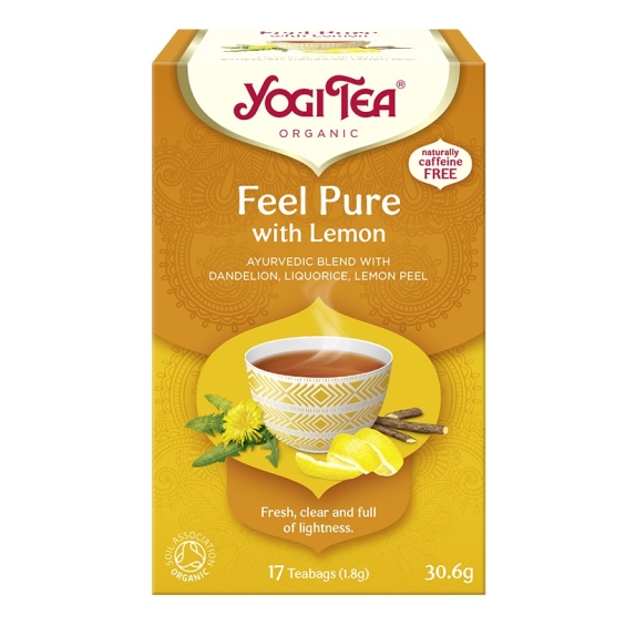 Herbata oczyszczająca z cytryną feel pure with lemon 17 saszetek x 1,8g BIO Yogi Tea cena 12,35zł