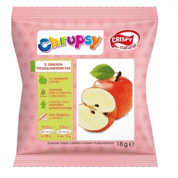 Chrup jabłko z sokiem truskawkowym 18 g Crispy Natural cena 2,75zł