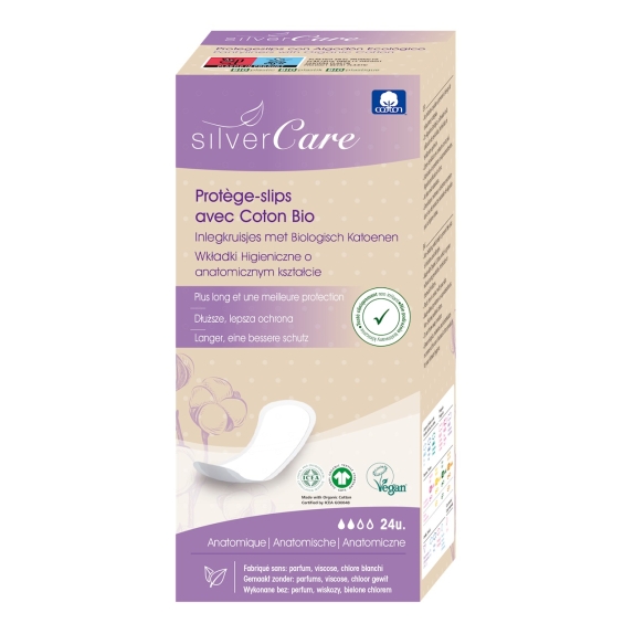 Masmi Silver Care wkładki higieniczne o anatomicznym kształcie 100% bawełny organicznej 24 sztuki cena €3,17