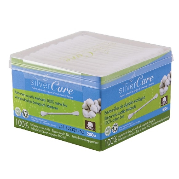 Masmi Silver Care patyczki higieniczne do uszu z organicznej bawełny 200 sztuk ECO cena €1,97
