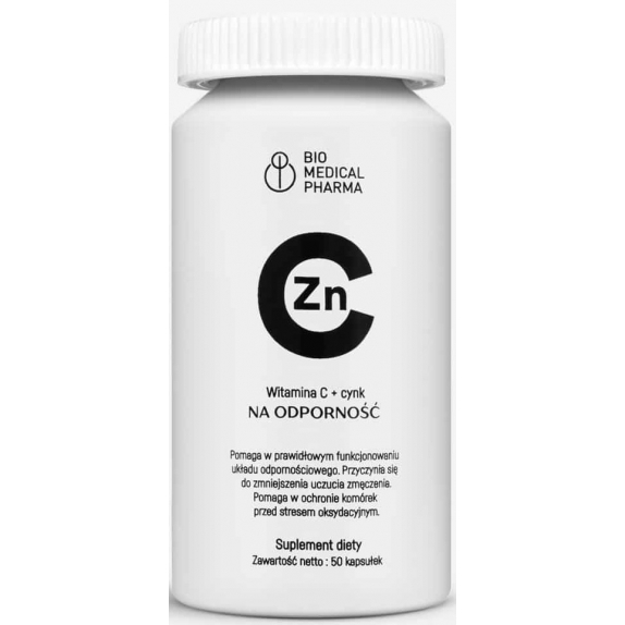 Witamina C + Cynk 50 kapsułek Bio Medical Pharma cena 45,90zł