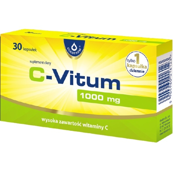 C-Vitum Witamina C 1000 mg 30 kapsułek Oleofarm cena 10,90zł