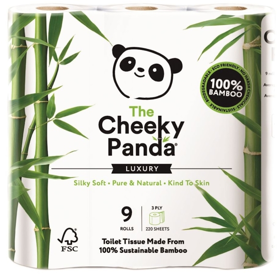 Papier toaletowy bambusowy trzywarstwowy 9 rolek Cheeky Panda cena 37,45zł