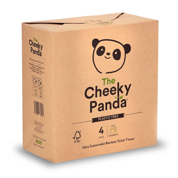 Papier toaletowy bambusowy trzywarstwowy 4 rolki Cheeky Panda cena 23,99zł