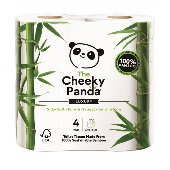 Papier toaletowy bambusowy trzywarstwowy 4 rolki Cheeky Panda cena 30,15zł