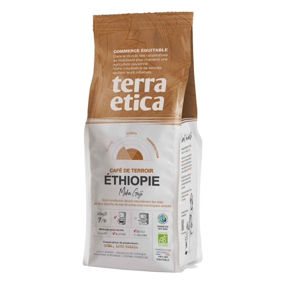 Kawa mielona arabica 100% Moka Guji Etiopia Fair Trade BIO 250 g Terra Etica cena €9,46