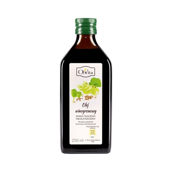 Olej z pestek winogron 250 ml Olvita cena 27,99zł
