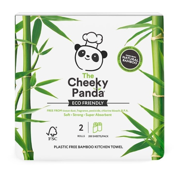 Ręcznik kuchenny bambusowy dwuwarstwowy 2 rolki Cheeky Panda cena 30,99zł
